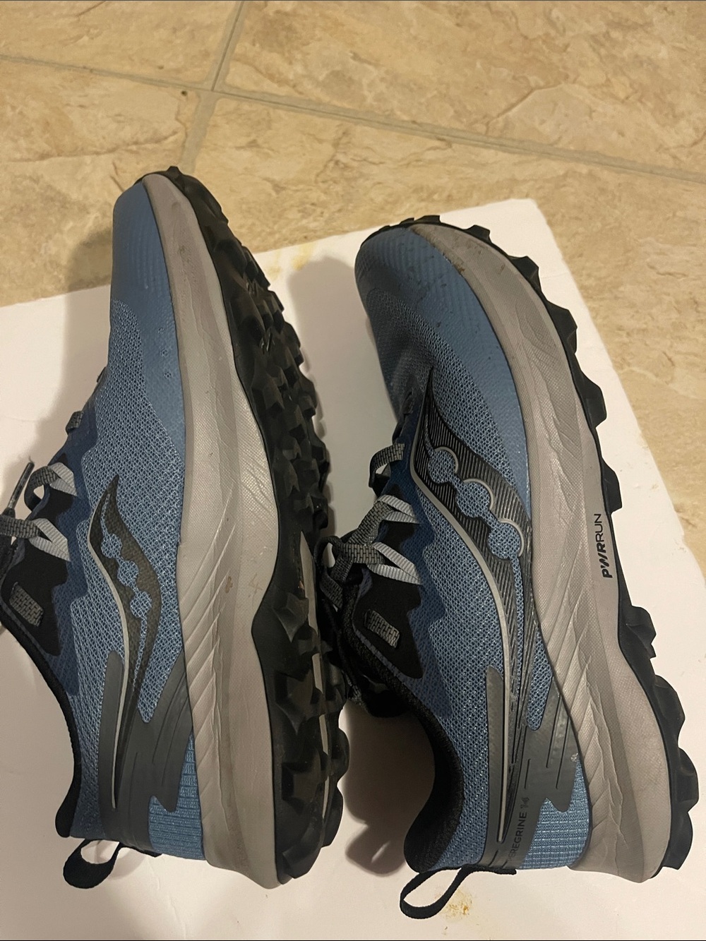 Saucony Blue and Gray Trail Running Sneakers